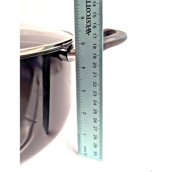 Non-Stick Easy Strain Pot Tilt Cookware 3-pc Black Clear Steam Release Lid NEW - Picture 6 of 8